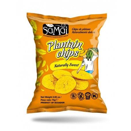 Samai plantain (főzőbanán) chips natúr édes 75g
