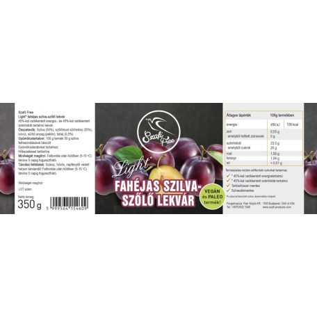 Szafi Free fahéjas szilva-szőlő lekvár 350g