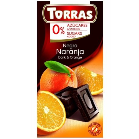 Torras Narancsos étcsokoládé hozzáadott cukor nélkül 75g