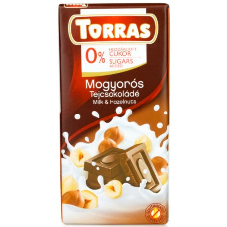 Torras Mogyorós tejcsokoládé hozzáadott cukor nélkül 75 g