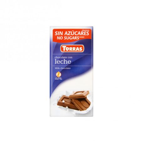 Torras Tejcsokoládé hozzáadott cukor nélkül 75g
